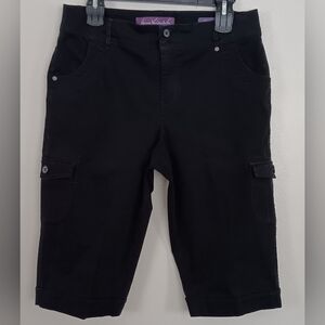 Gloria Vanderbilt Black  Skimmer Cargo Style  Pants Sz 10P